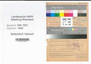 Entnazifizierung Heinrich Boltersdorf , geb. 14.11.1896 (Bahnrat)