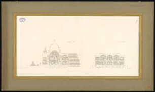 Wettbewerb Museumsinsel, Berlin: Renaissance-Museum: 2 Schnitte