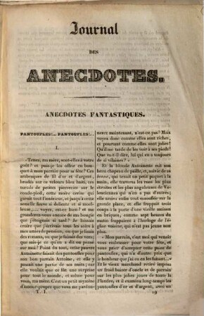 Journal des anecdotes anciennes, modernes et contemporaines, 1. 1833/34, Livr. 8