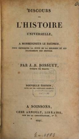 Discours sur l'histoire universelle