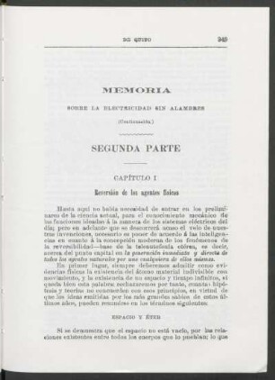 Memoria sobre la electricidad sin alambres - (Continuación) : Segunda Parte - Capítulo I: Reversión de los físicos