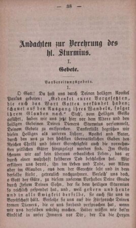 Andachten zur Verehrung des hl. Sturmius