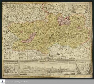 Nova et accurata Carinthiæ Ducatus Tabula geographica : in Superiorem et Inferiorem divisa, cum insertis partibus, Archiepiscopatui Salisburgensi propriis, nec non Dynastiis aliquot, quæ tempore S. Henrici Imperatoris circa A 1007 Episcopatui Bambergensi Donationis titulo accesserunt