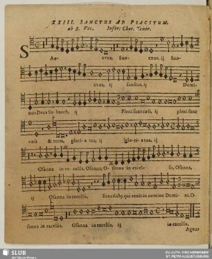 XXIII. Sanctus ad placitum