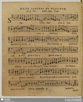XXIII. Sanctus ad placitum