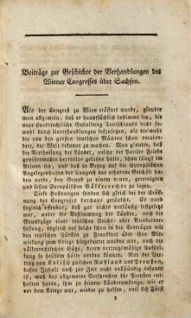 Geheime Geschichte der Theilung Sachsens : mitgetheilt vorzüglich in Actenstücken