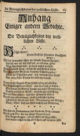Anhang Einiger andern Gedichte.