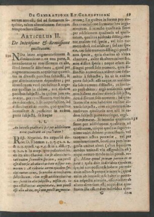 Articulus II. De Intensione [et] Remissione qualitatum.