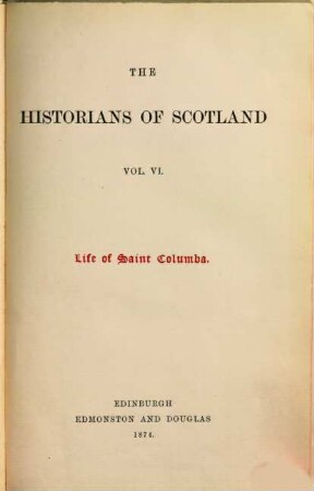 Life of Saint Columba, founder of Hy