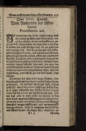 Das XVIII. Capitel. Vom Austretten des Affterdarms. Procidentia ani.