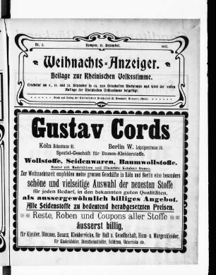 Landwirtschaftliche Beilage zur Rheinische Volksstimme. 1901-1904