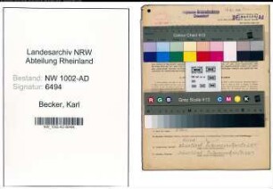 Entnazifizierung Karl Becker, geb. 30.09.1896 (Verwaltungsinspektor)
