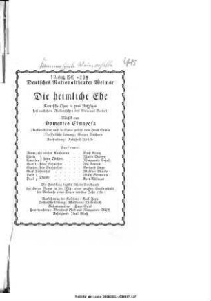 Die heimliche Ehe