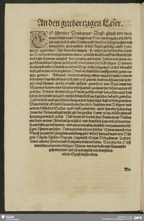 An den guthertzigen Leser