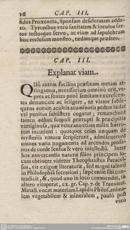 CAP. III. Explanat viam.