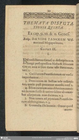 Themata Disputationis Quintae Ex cap.9.10.& 11.Genes.