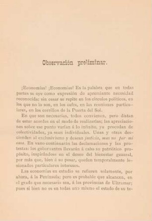 Observación preliminar