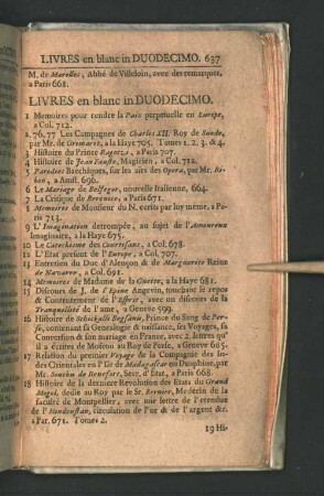 Livres en blanc in Duodecimo.