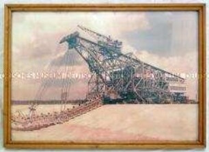 Foto eines Eimerkettenbaggers 617 im VEB Braunkohlenwerk Mulde-Nord Gräfenhainichen, Tagebau Muldenstein