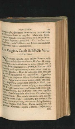 De Origine, Causis & Effectis Virtutis Heroicae.