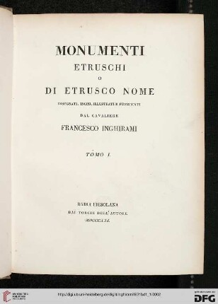 Band 1,1: Monumenti Etruschi o di Etrusco nome: Urne Etrusche