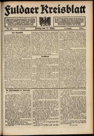 Ausgabe vom Freitag, den 17. März 1911.
