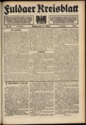 Ausgabe vom Freitag, den 17. März 1911.