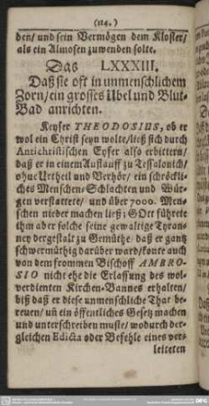 Das LXXXIII. Daß sie oft in unmenschlichem Zorn, ein grosses Übel und Blut-Bad anrichten