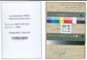 Entnazifizierung Heinrich Wagenfeld , geb. 06.10.1900 (Lehrer)