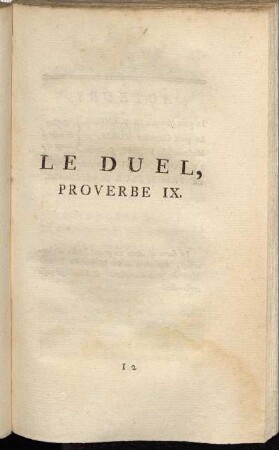 Le Duel, Proverbe IX.