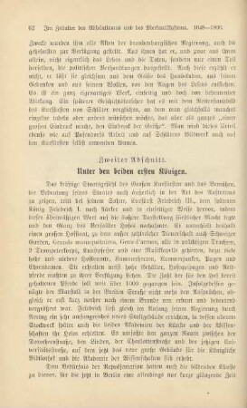 Zweiter Abschnitt. Unter den beiden ersten Königen