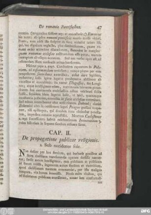 Cap. II. De propagatione publicae religionis.