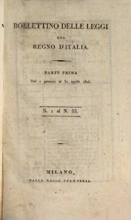 Bollettino delle leggi del Regno d'Italia. [5,1]. 1806