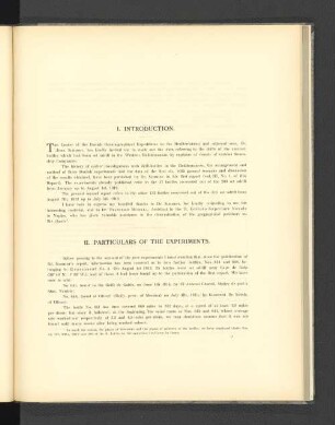 II. Particulars of the experiments.
