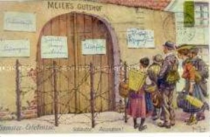 Postkarte zur Lebensmittelversorgung im Ersten Weltkrieg