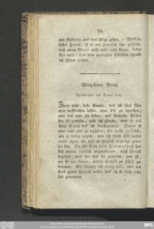 Vierzehnter Brief. Leontine an Amalien.