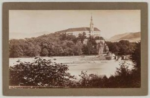 Tetschen (Decin/Tschechische Republik). Schloß. Blick vom linken Elbufer nach Südosten