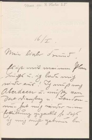 Brief an Edward Speyer : 16.01.1909