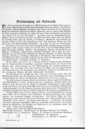 Mobilmachung und Ausmarsch.