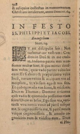 In Festo SS. Philippi Et Iacobi.Evangelivm.