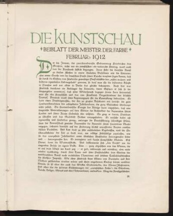 Die Kunstschau - Beiblatt der Meister der Farbe - Februar 1912