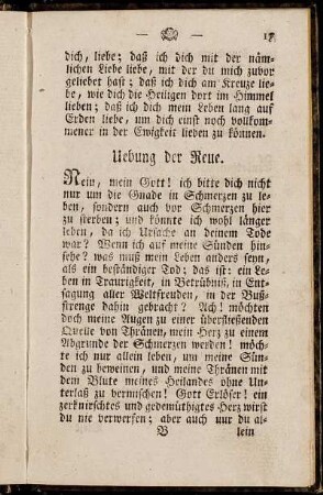 Uebung der Reue.