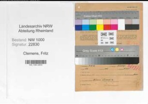 Entnazifizierung Fritz Clemens, geb. 09.11.1902 (Regierungsoberinspektor)