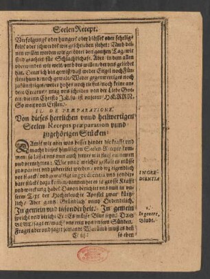 II. De Praeparatione.