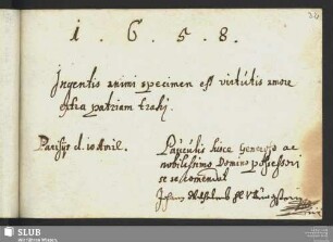 Bl. 32r: Johann Wilhelm von Burgstein. Paris, 1658.