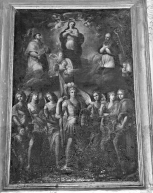 Madonna, heiliger Kajetan und heiliger Borromäus sowie die sieben Erzengel mit Tobias