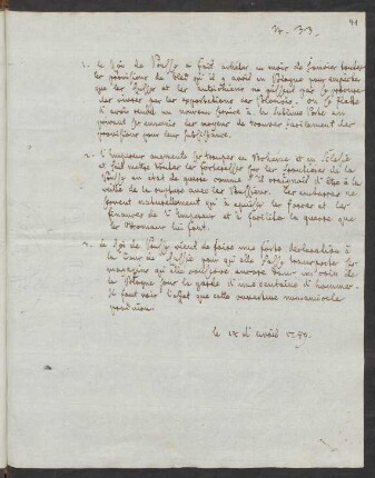 33. Bericht, 14. April 1789