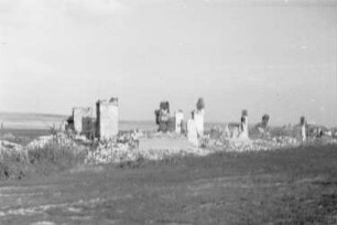 Zweiter Weltkrieg. Nach den Kampfhandlungen. Rußland, Oblast Belgorod. Zerstörte Häuser