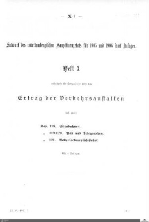 Hauptfinanzetat 1905-1906, Heft 10