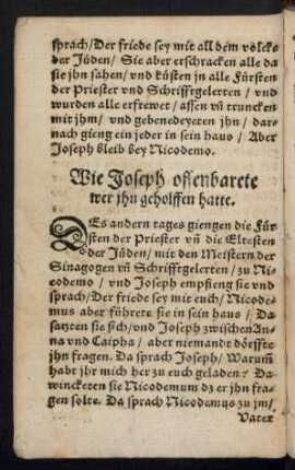 Wie Joseph offenbarete wer ihn geholffen hatte.